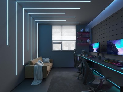 现代电竞房3D模型下载